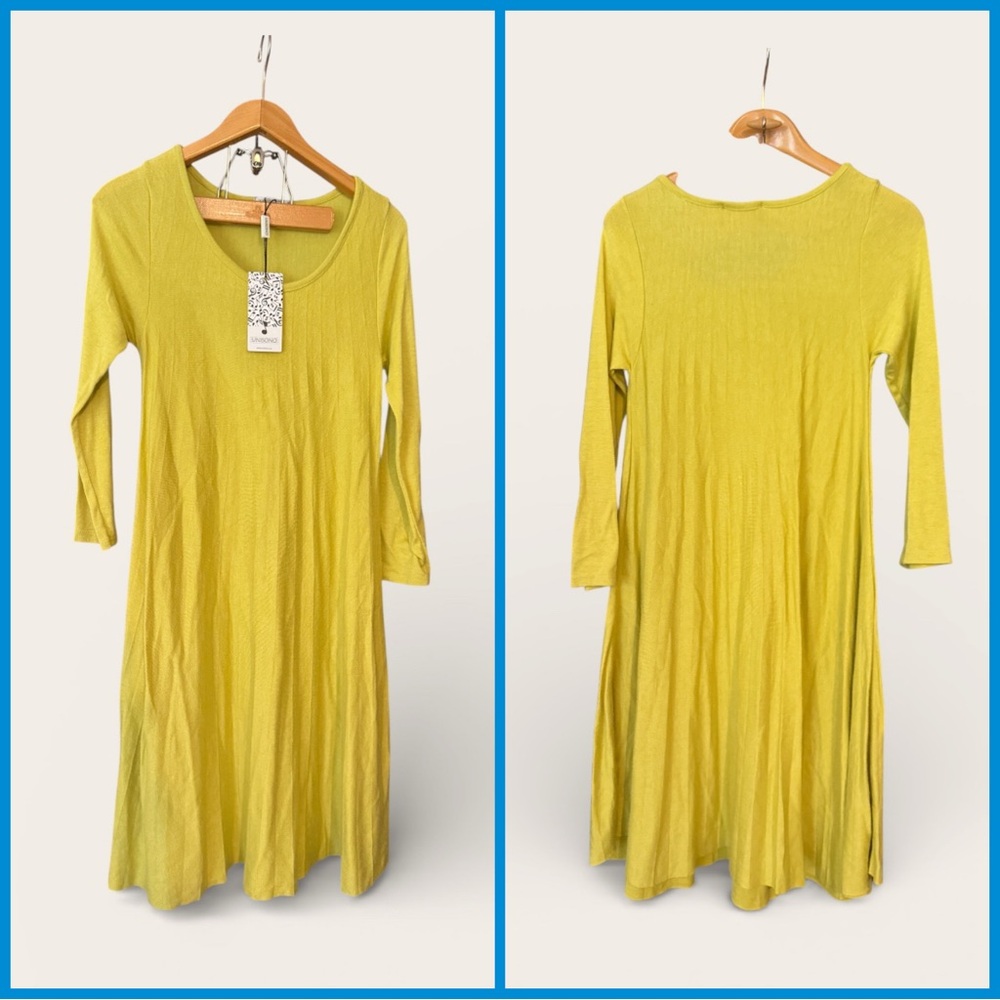 Unisono Mustard Dress Small Made in Italy